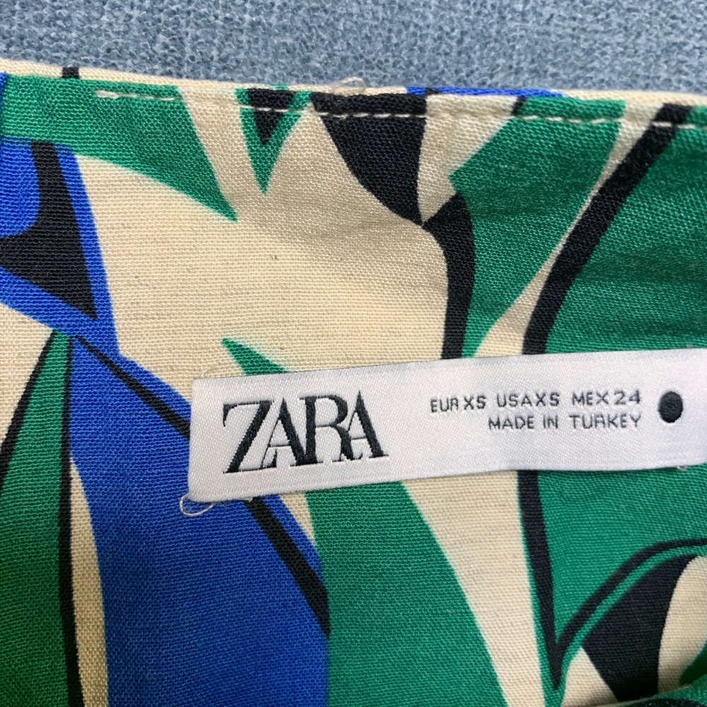 Zara Shorts Womens XS Multicolor Geometric High Waisted Back Zip Flowy Bottoms - Picture 10 of 15